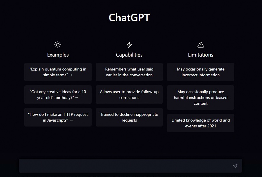 ChatGPT home screen | Image source: OpenAI